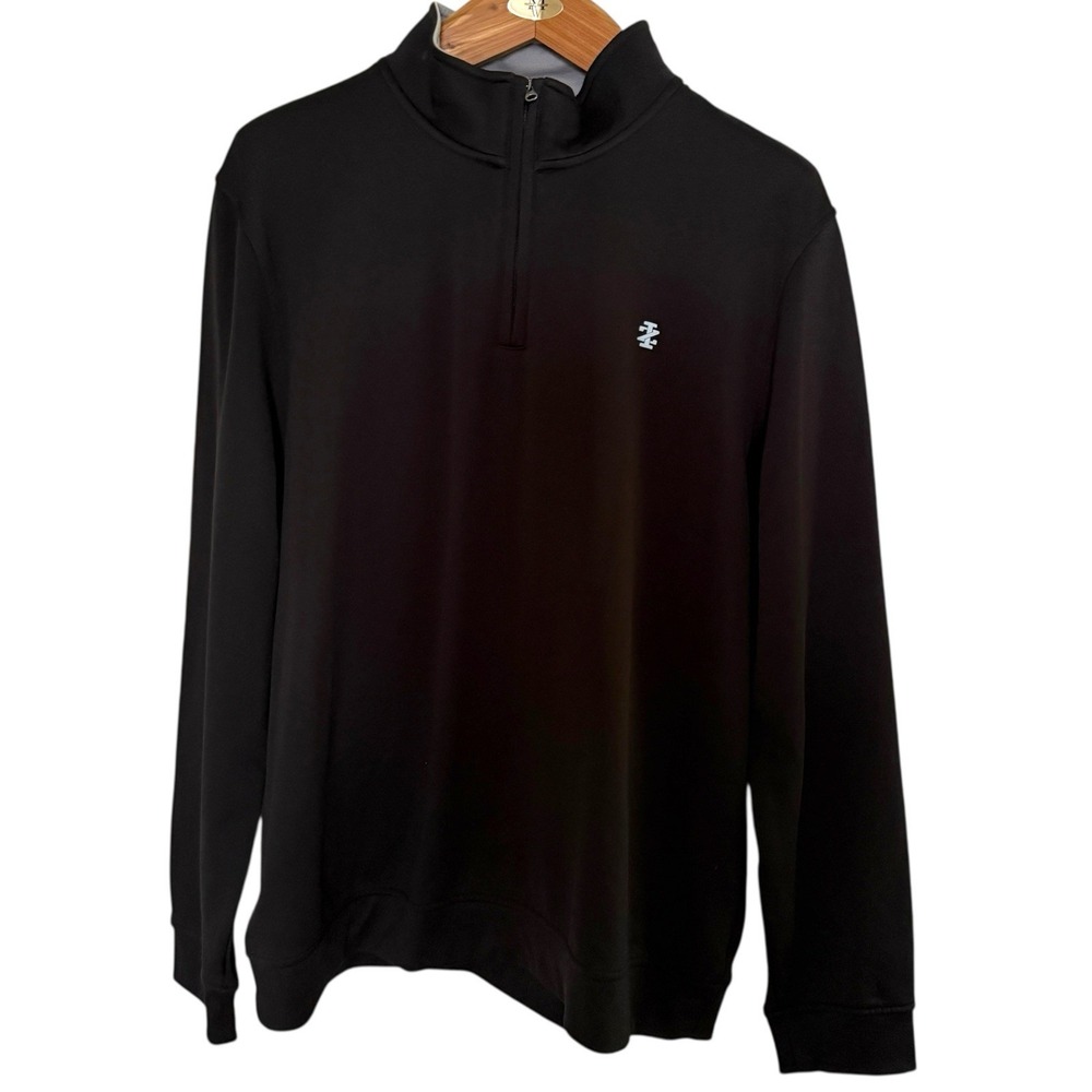 Izod Men's XXL‎ Black 1/4 Zip Pullover Sweater Golf Sweatshirt Embroidered Logo